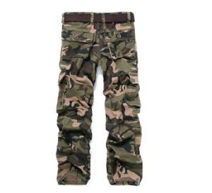 Thumbnail: Men's Casual Cargo Pants Multi-Pocket Thick Washed Camouflage Military Work Trou