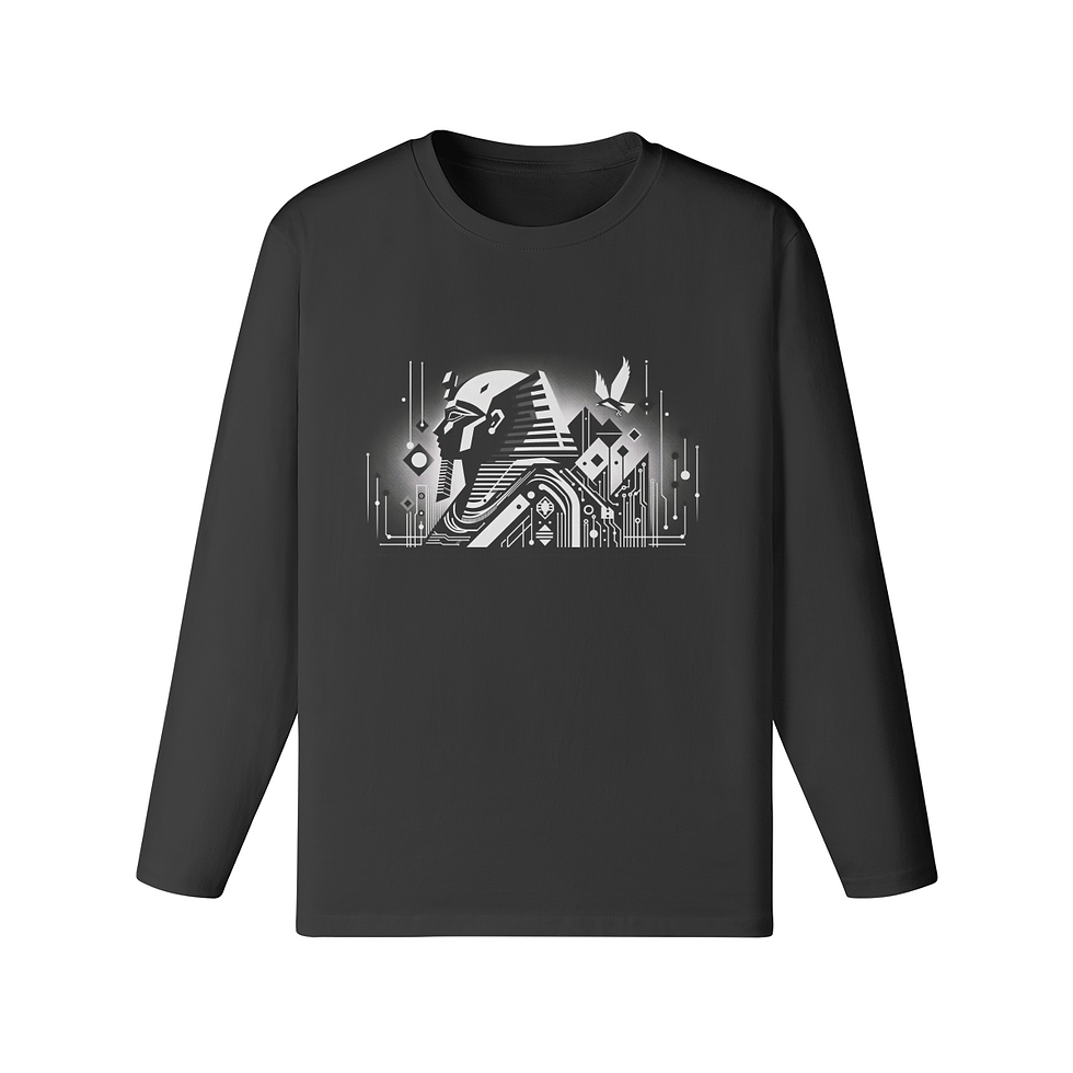 black long sleeve pharaoh/Egyptian graphic shirt