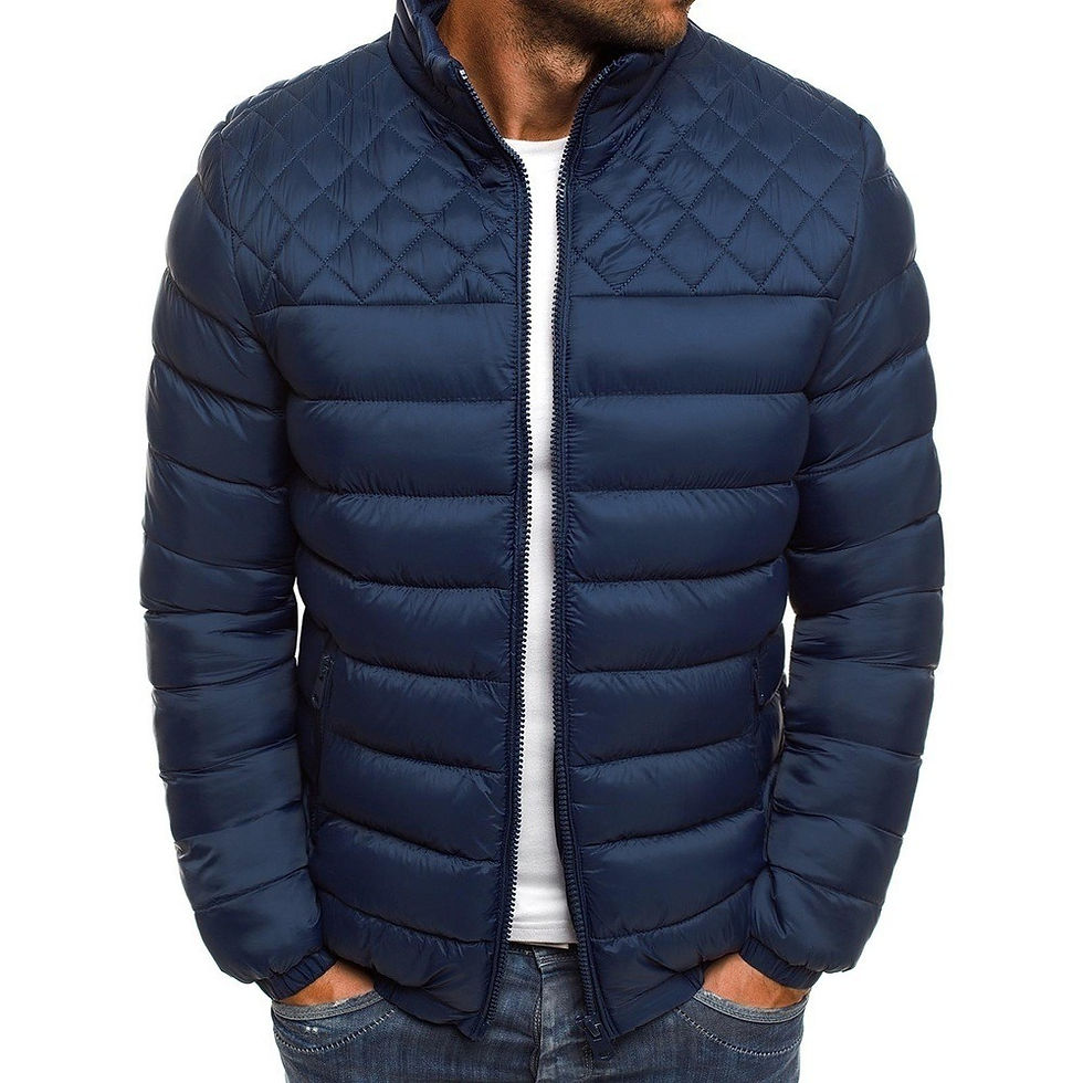 Thumbnail: Autumn and winter new men's stand collar solid color simple fashion Ling grid co