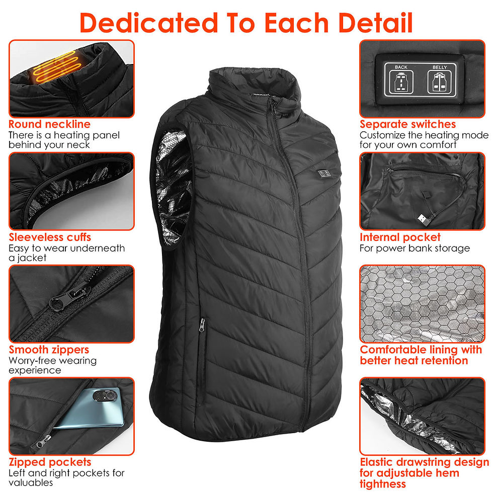 Thumbnail: Heated Vest Electric USB Jacket Men Women Heating Coat Thermal Body Warmer Wear 