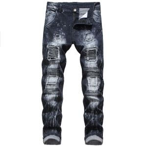 Thumbnail: Mens Jeans Stretch Straight Fit Denim Pants