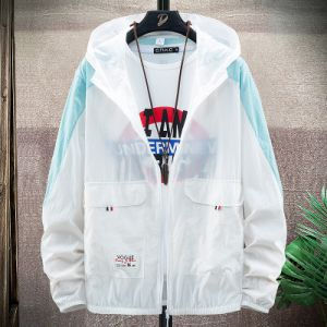 Thumbnail: Summer Sun Protection Clothing Unisex Hooded Casual Jacket Men Outdoor Breathabl