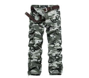 Thumbnail: Men's Casual Cargo Pants Multi-Pocket Thick Washed Camouflage Military Work Trou