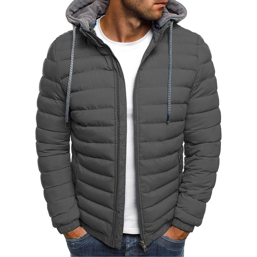 Thumbnail: Winter New Men's Casual Cotton Jacket Youth Short Warm Hooded Cotton Jacket