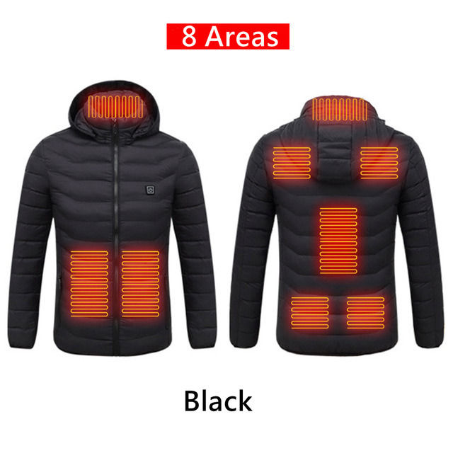 Thumbnail: Men 9 Areas Heated Jacket USB Winter Outdoor Electric Heating Jackets Warm Sprot