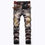 Thumbnail: Men's Zipper Fit Jeans Embroidered Wing  Denim Pants