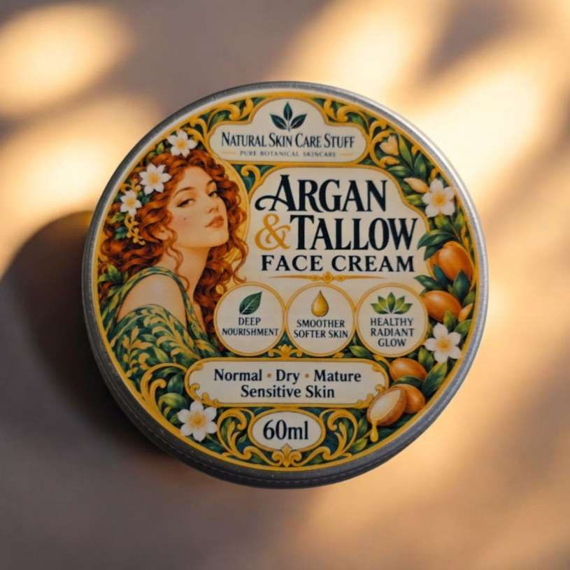 Argan & Tallow Face Cream - 60ml - Rich Nourishment for Dry Mature Skin