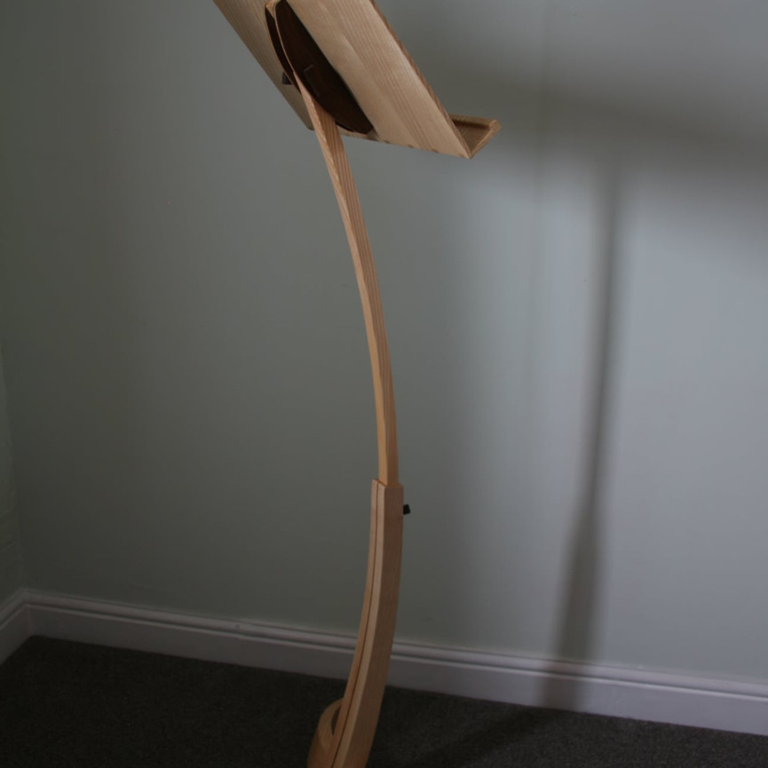 Ash and Walnut adjustable curved music stand
