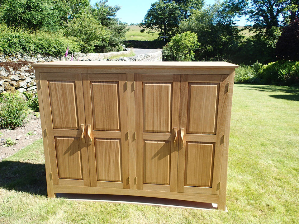 Oak Cupboard with Raised Panels in the Doors - handmade by Hill Top Furniture, Cumbria