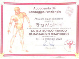 Certificato massaggio terapeutico