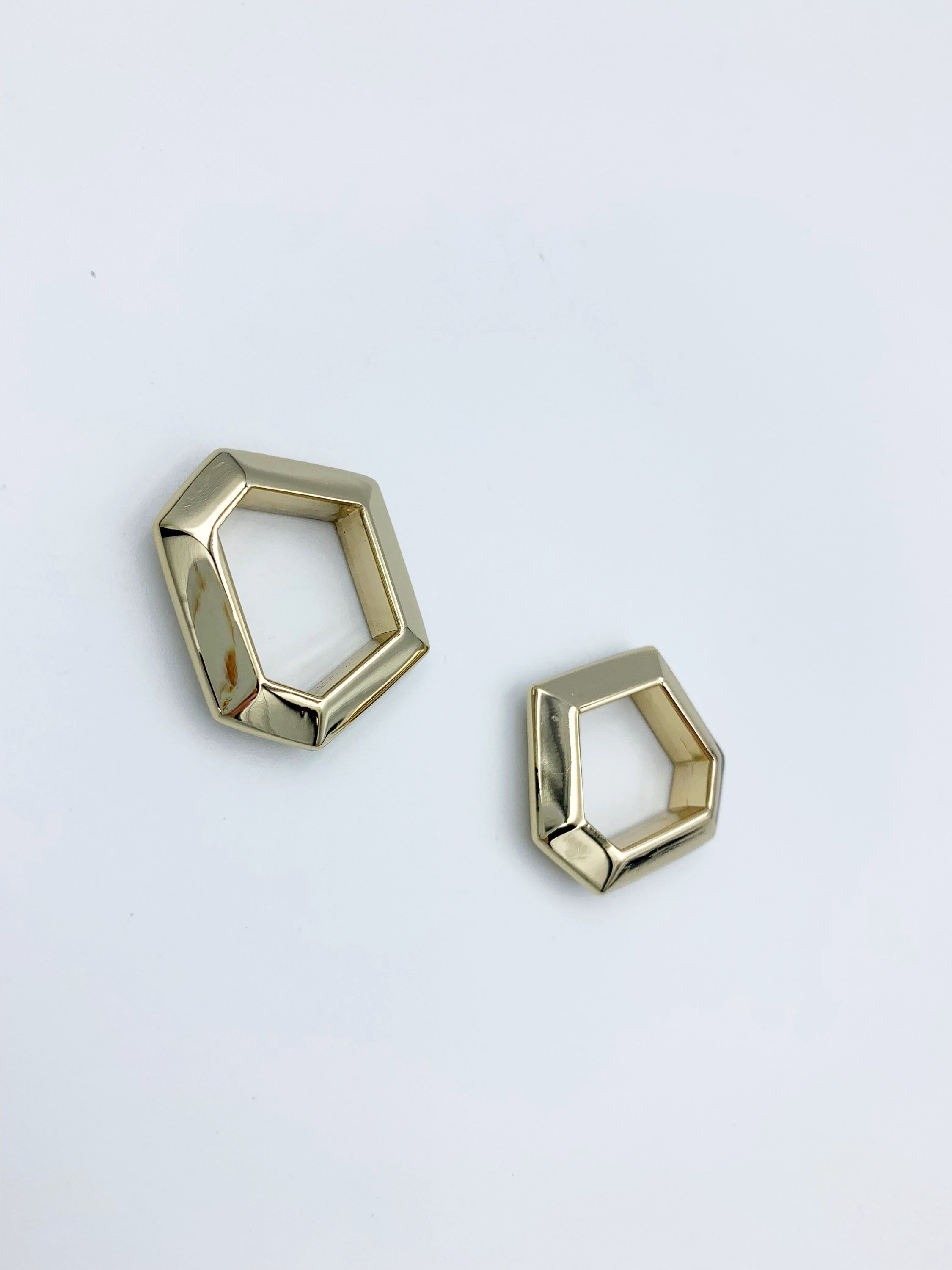 zeshoekige ring - licht goud - 12/15mm