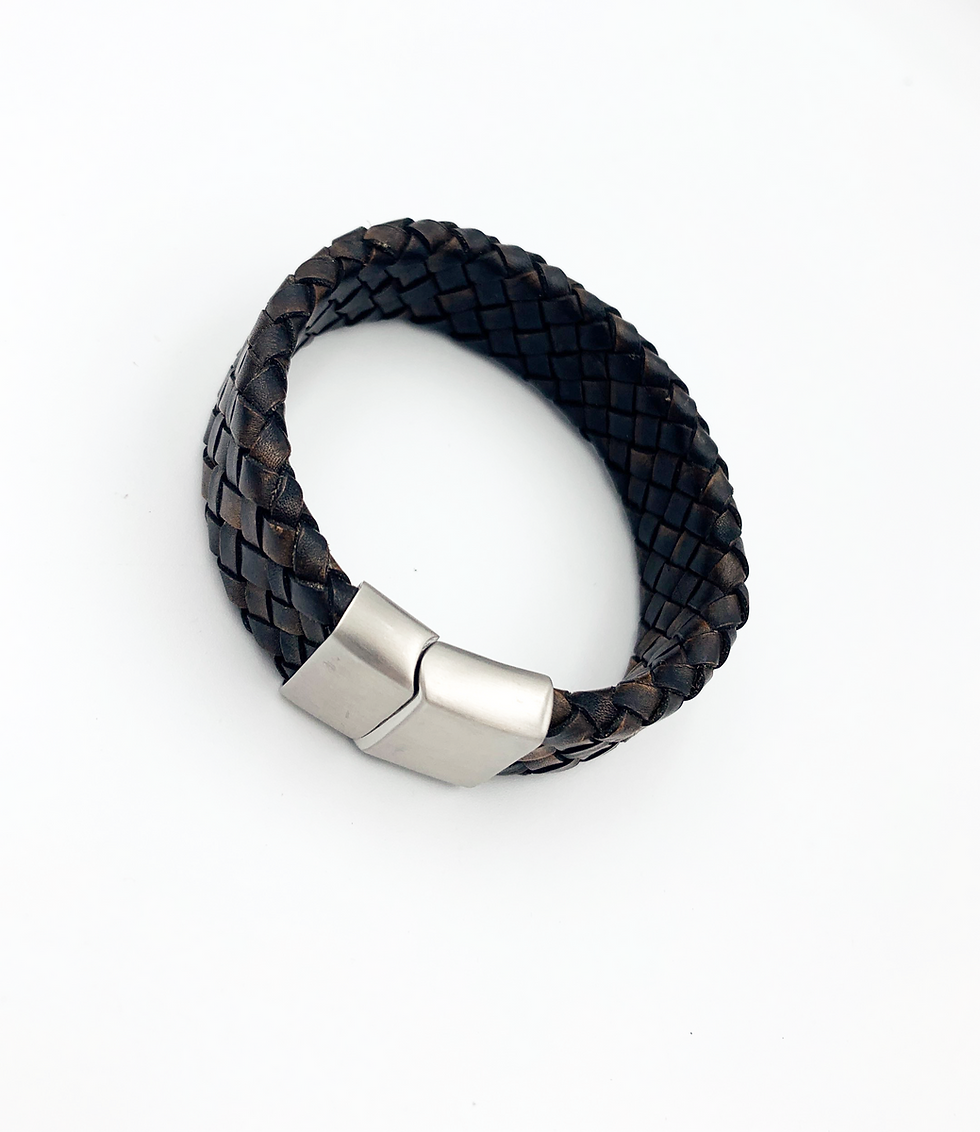 Thumbnail: magnetische armbandsluiting heren - nikkel, geschuurd