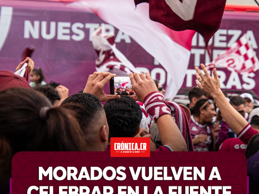 Morados vuelven a celebrar en la Fuente de la Hispanidad