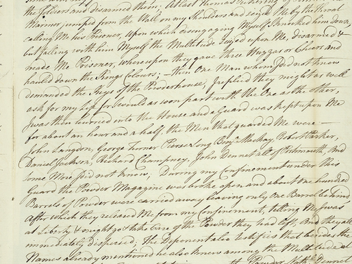 Captain Cochran's Deposition on the Raid of Fort William & Mary