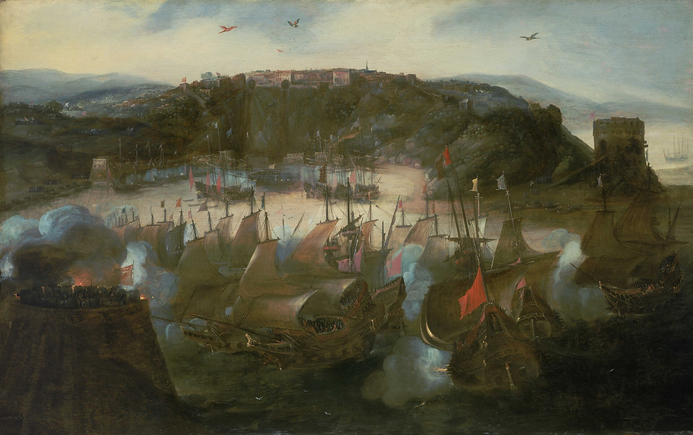 Attack on San Salvador (c. 1624), oil painting by Andries van Eertvelt (1590–1652)