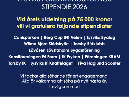 2026 års Stipendiater