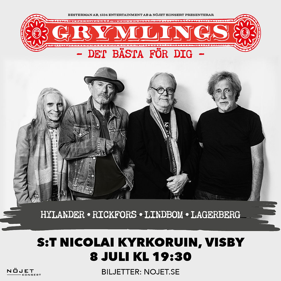 Grymlings spelar i Visby & Karlskrona i Sommar!