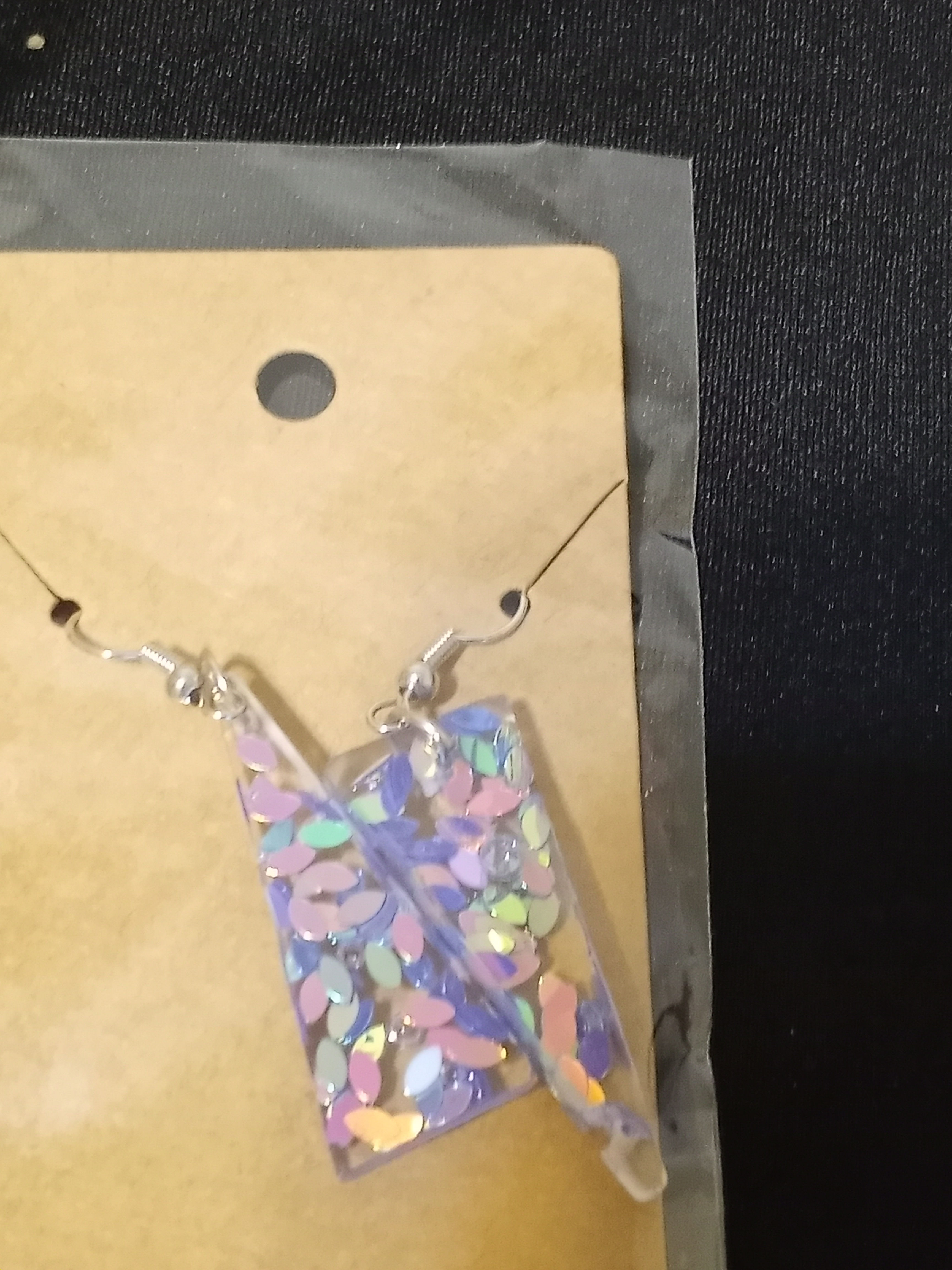 Purple Triangle Earrings