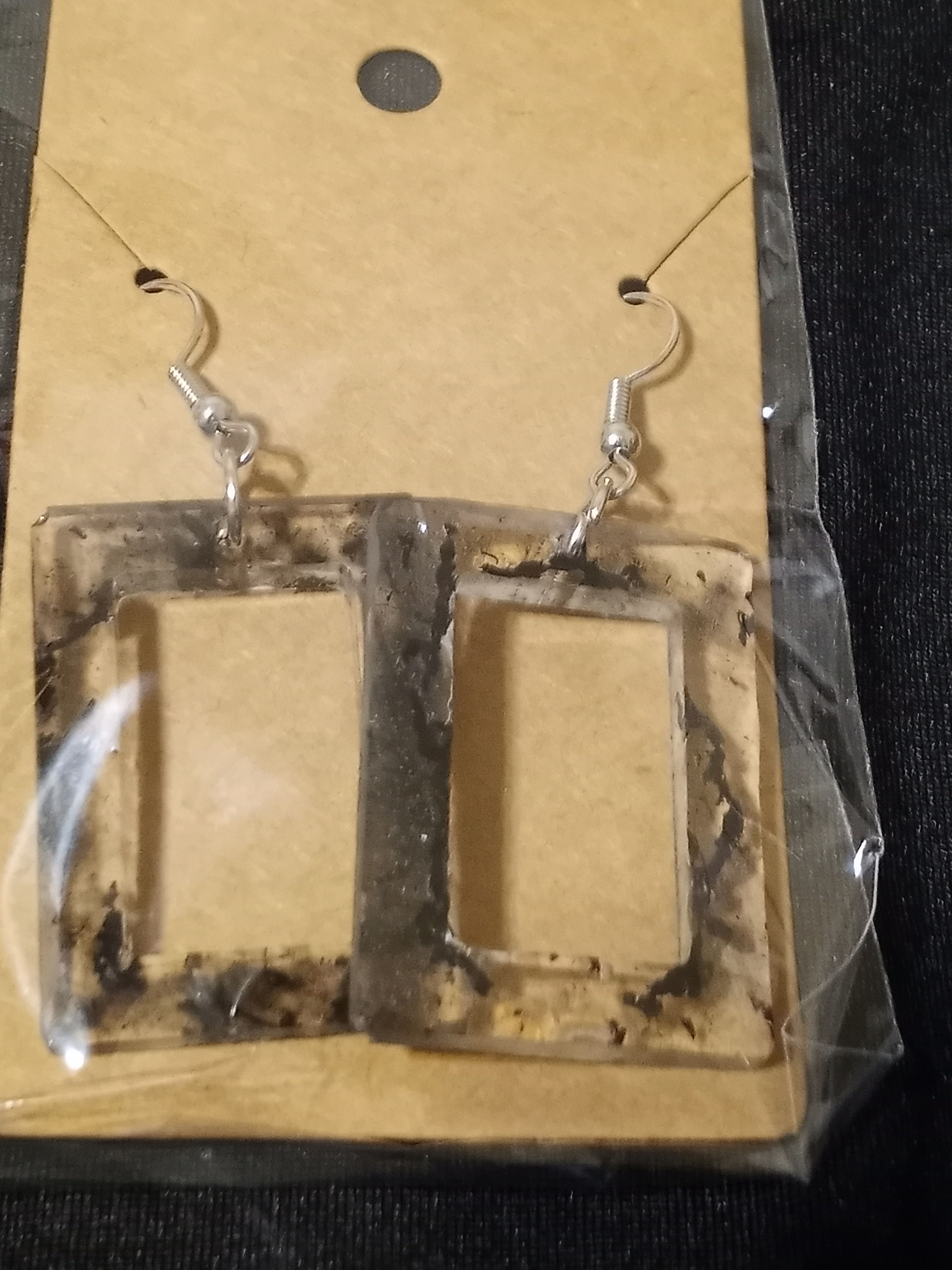 Black And Clear Earrings