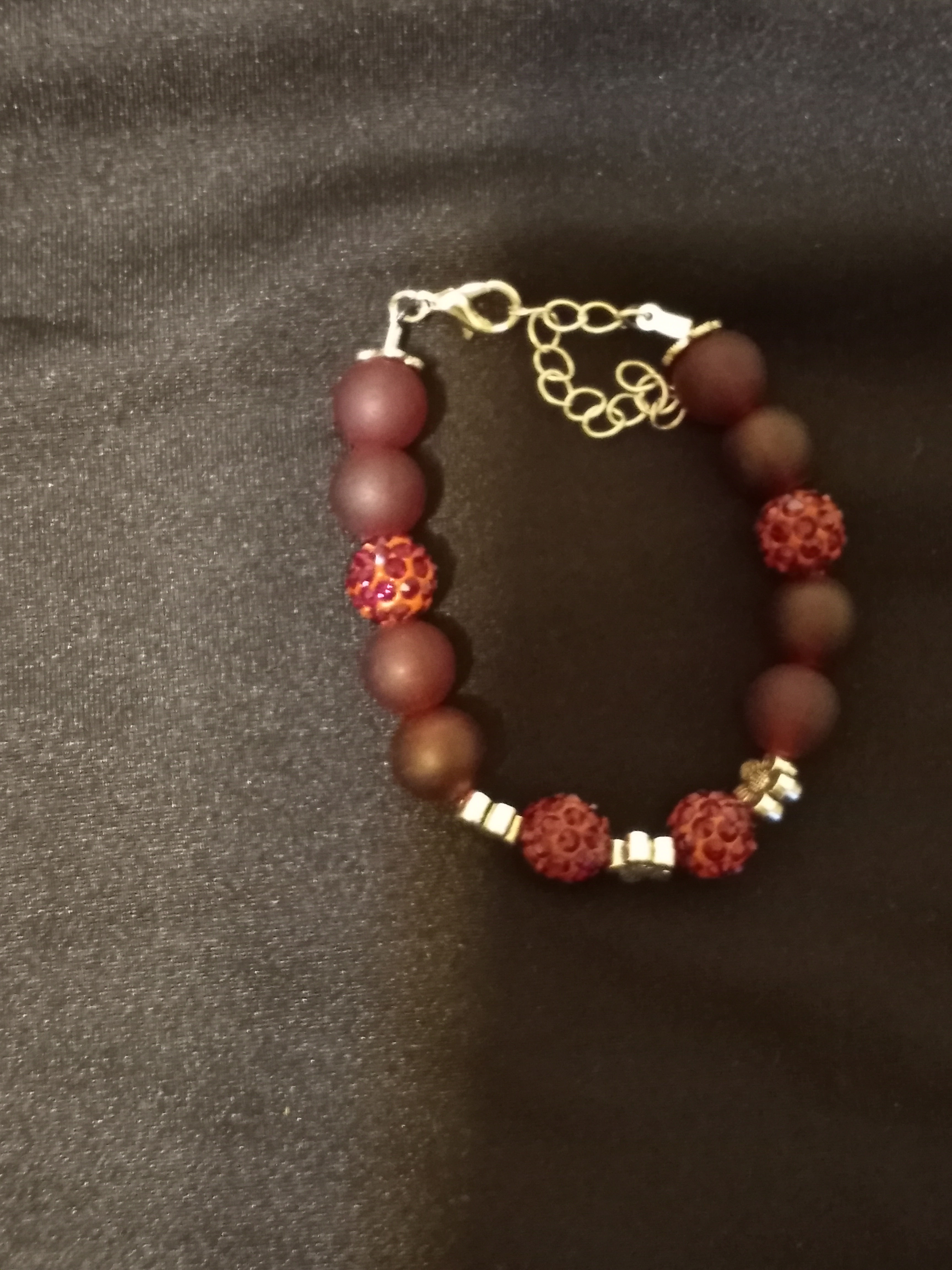 Cranberry Red Beaded Bracelet 