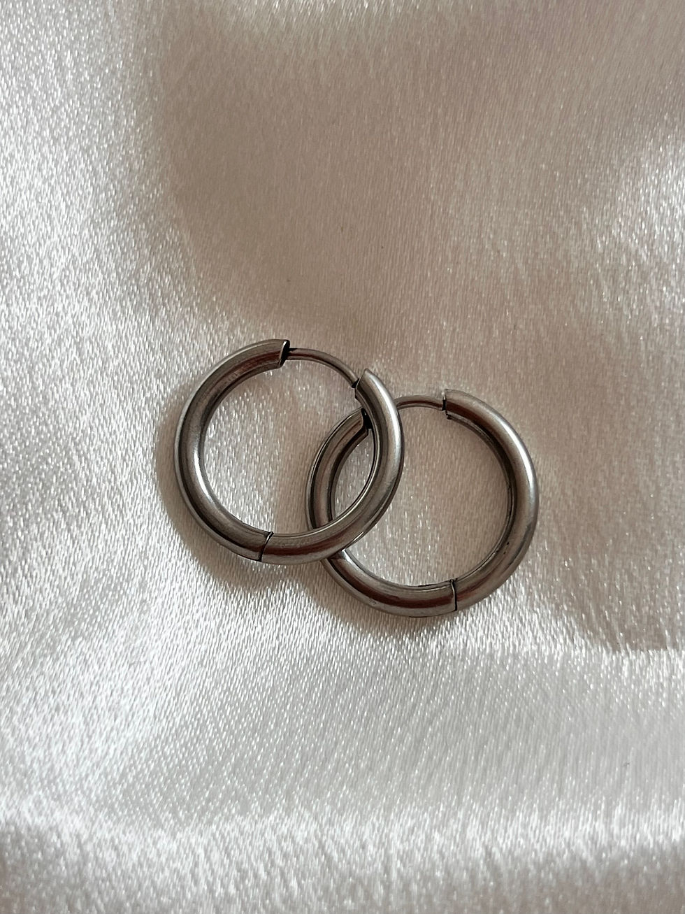 Créoles rondes argentées 14mm