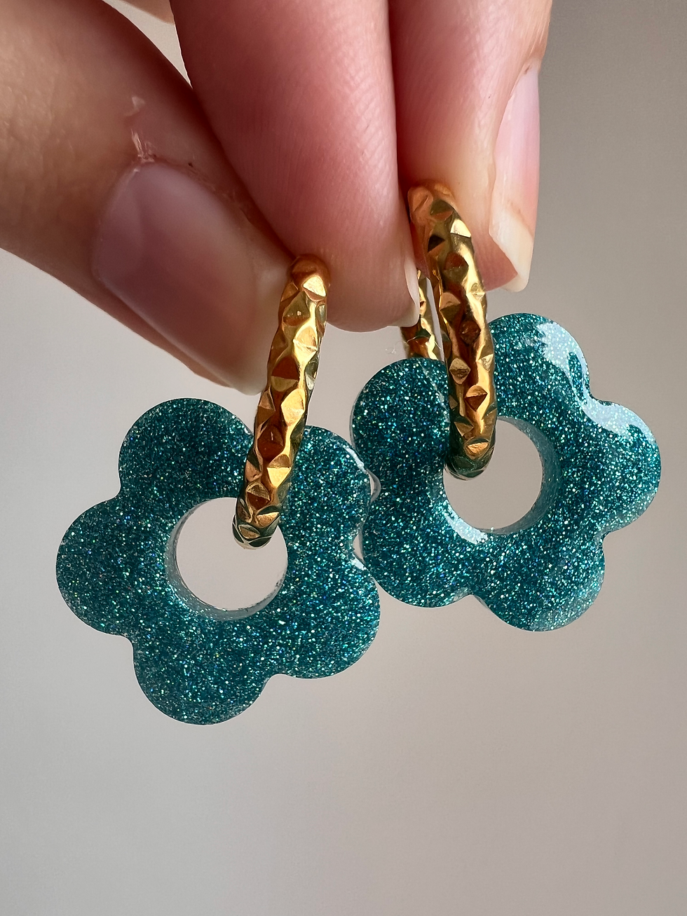 Pampille fleur turquoise