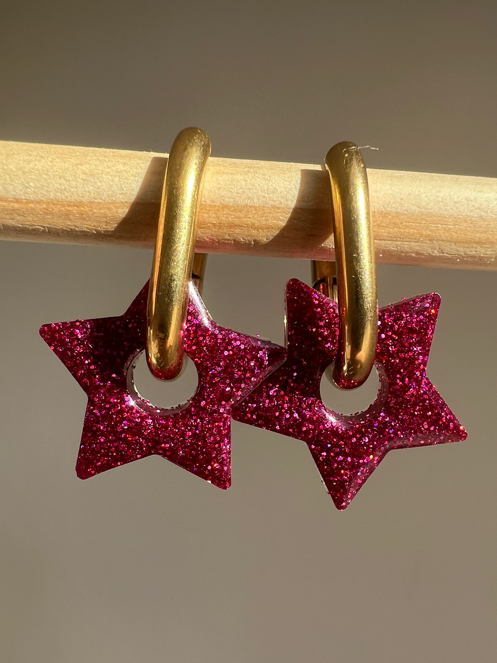 Étoiles roses pailletées
