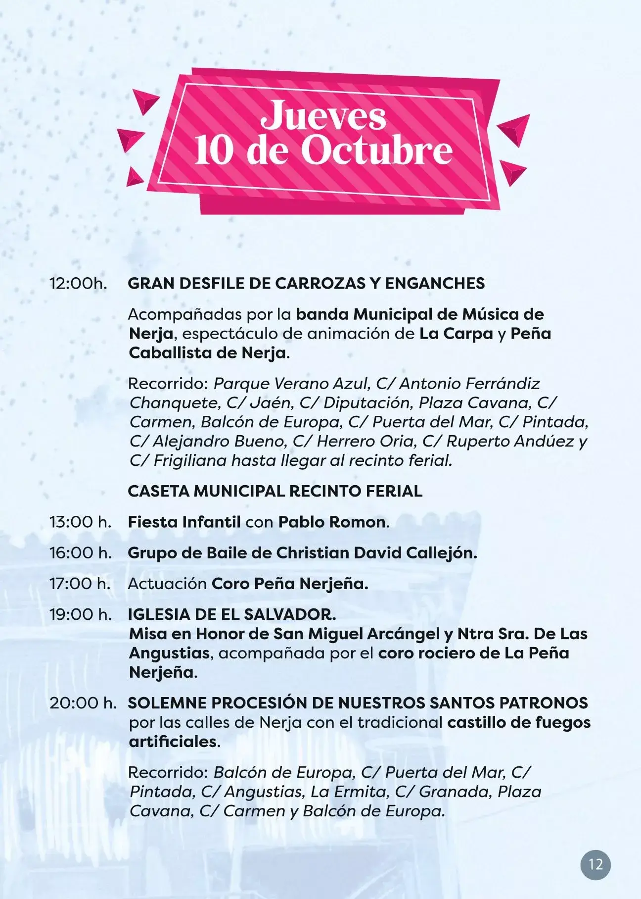 Program Nerja 10 oktober spanska