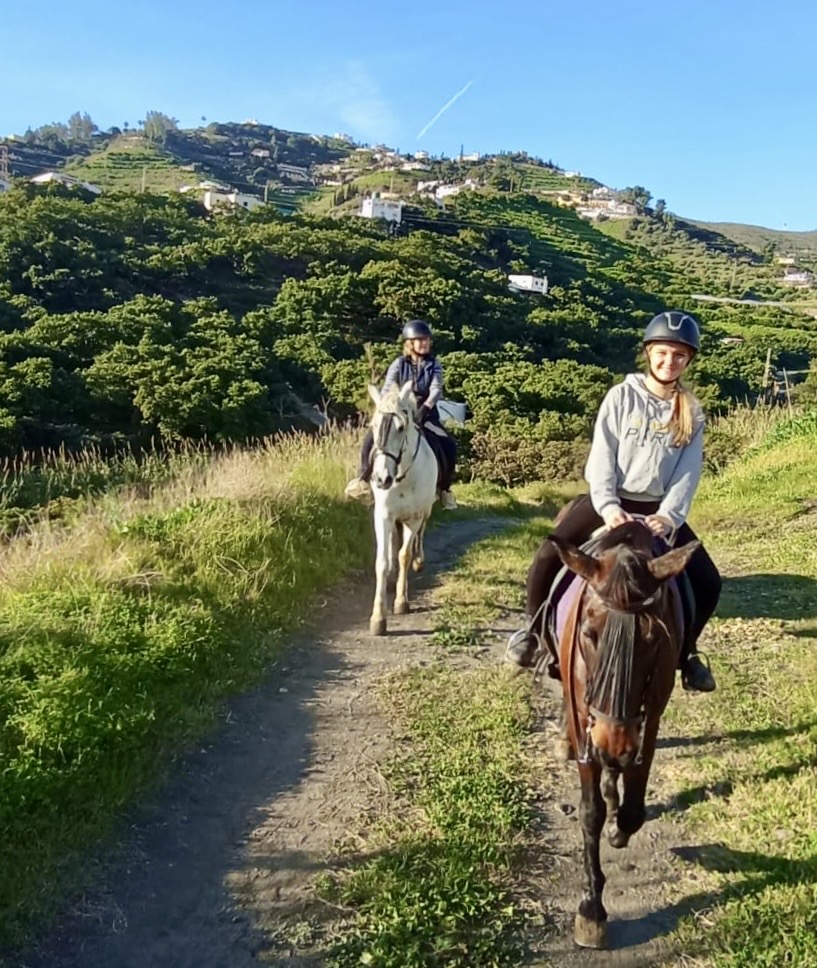 Riding in the mountains in Spain
