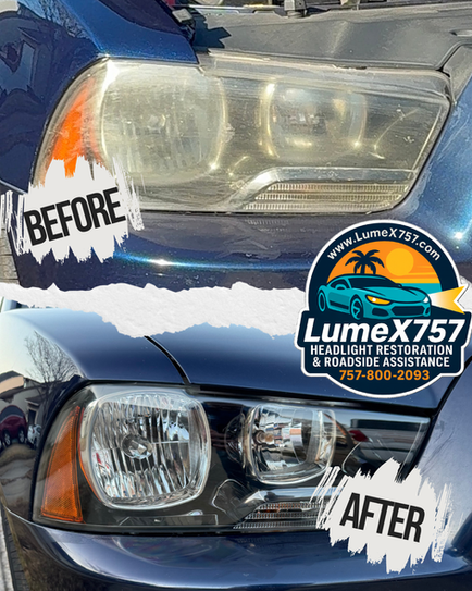 Headlight Before & After Dodge