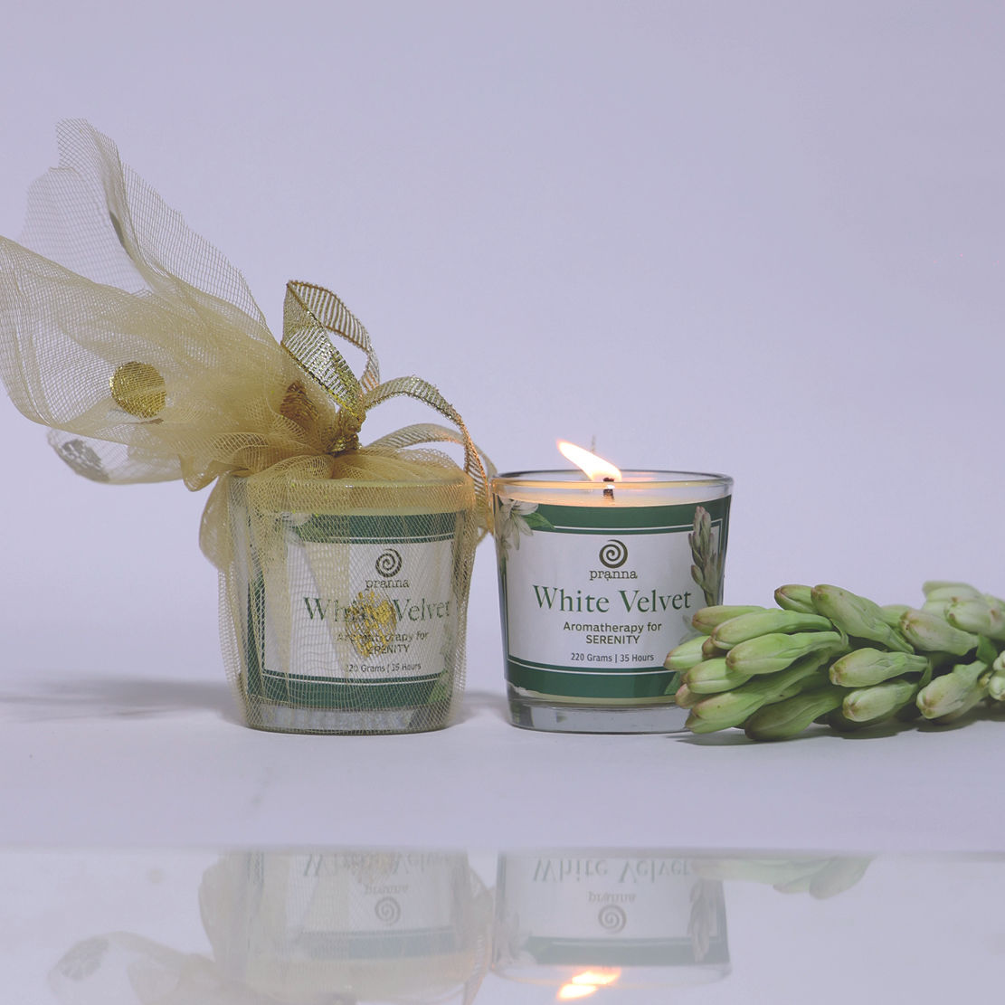 White Velvet Votive Candle