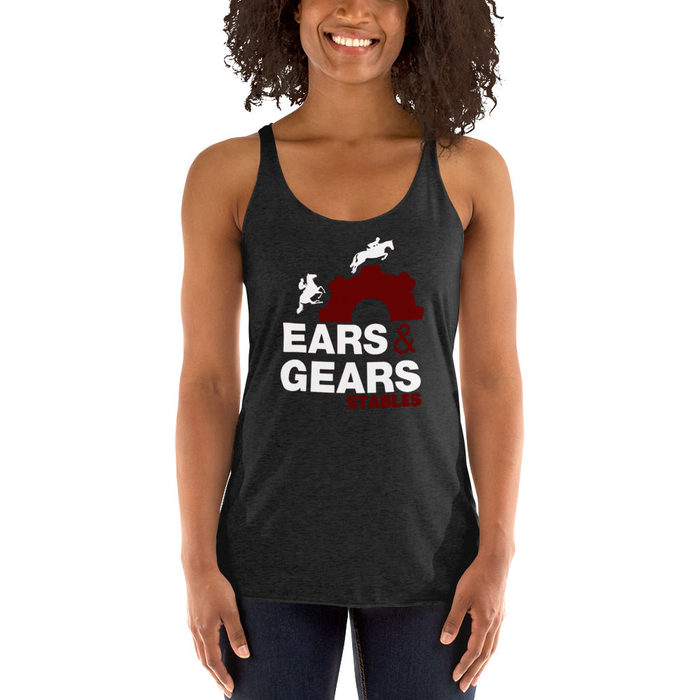 Ears & Gears Logo - Women's Racerback Tank - BLACK