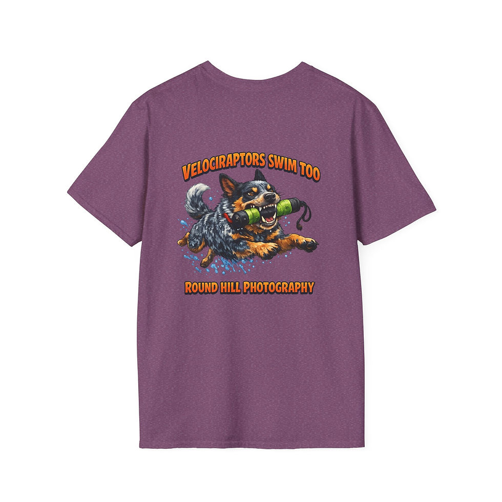 Thumbnail: Velociraptors Swim Too T-Shirt  Design by Round Hill Photography