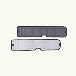 VanEssential seat covers: gray and light gray quilted fabric