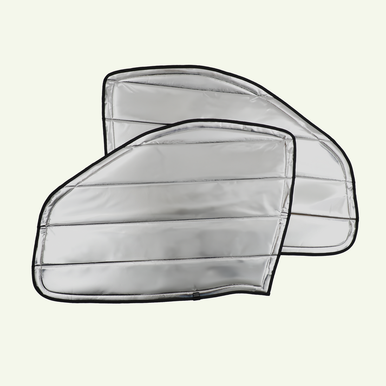 Silver van rear door storage panels