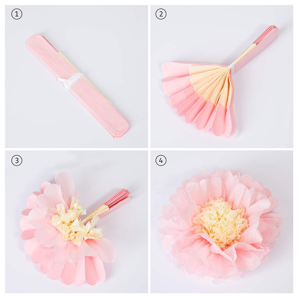 Thumbnail: LIHAO 12x Pompoms Flowers Tissue Paper Decorations Paper Flower