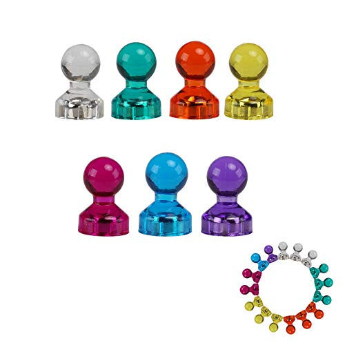 縮圖：Kesote 56 Assorted Color Magnetic Push Pins Transparent Whiteboard Magnets, Perf