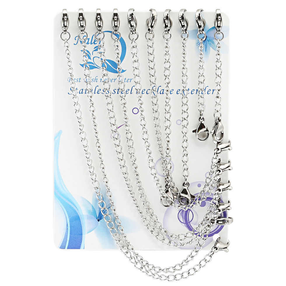 縮圖：Naler Stainless Steel Necklace Bracelet Extender Chain Set for DIY Jewelry Makin