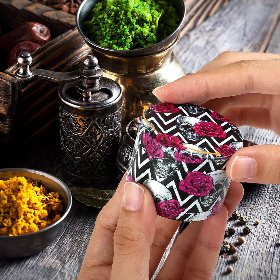 Thumbnail: Golden Bell Herb Grinder - 4-Piece 2" Spice Grinder (Wave Skull)