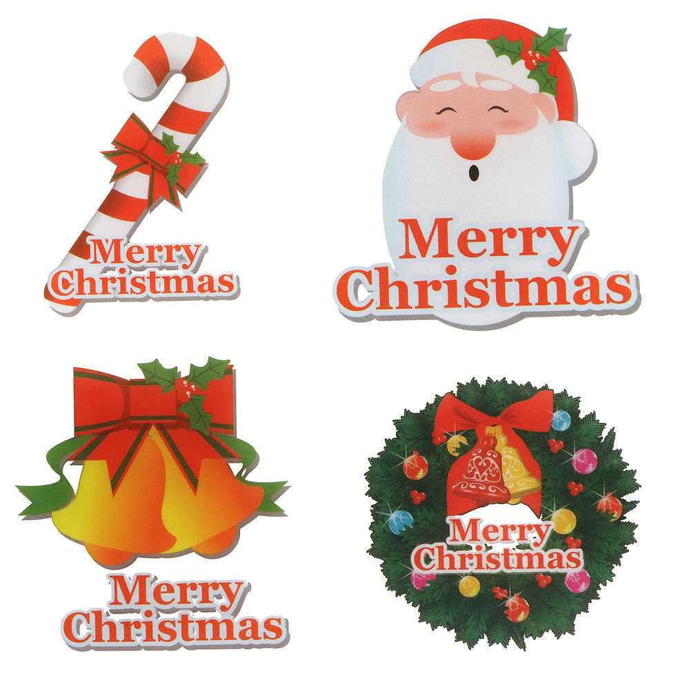 縮圖：Naler Christmas Decoration Snowflake Window Clings Glueless PVC Wall Stickers fo