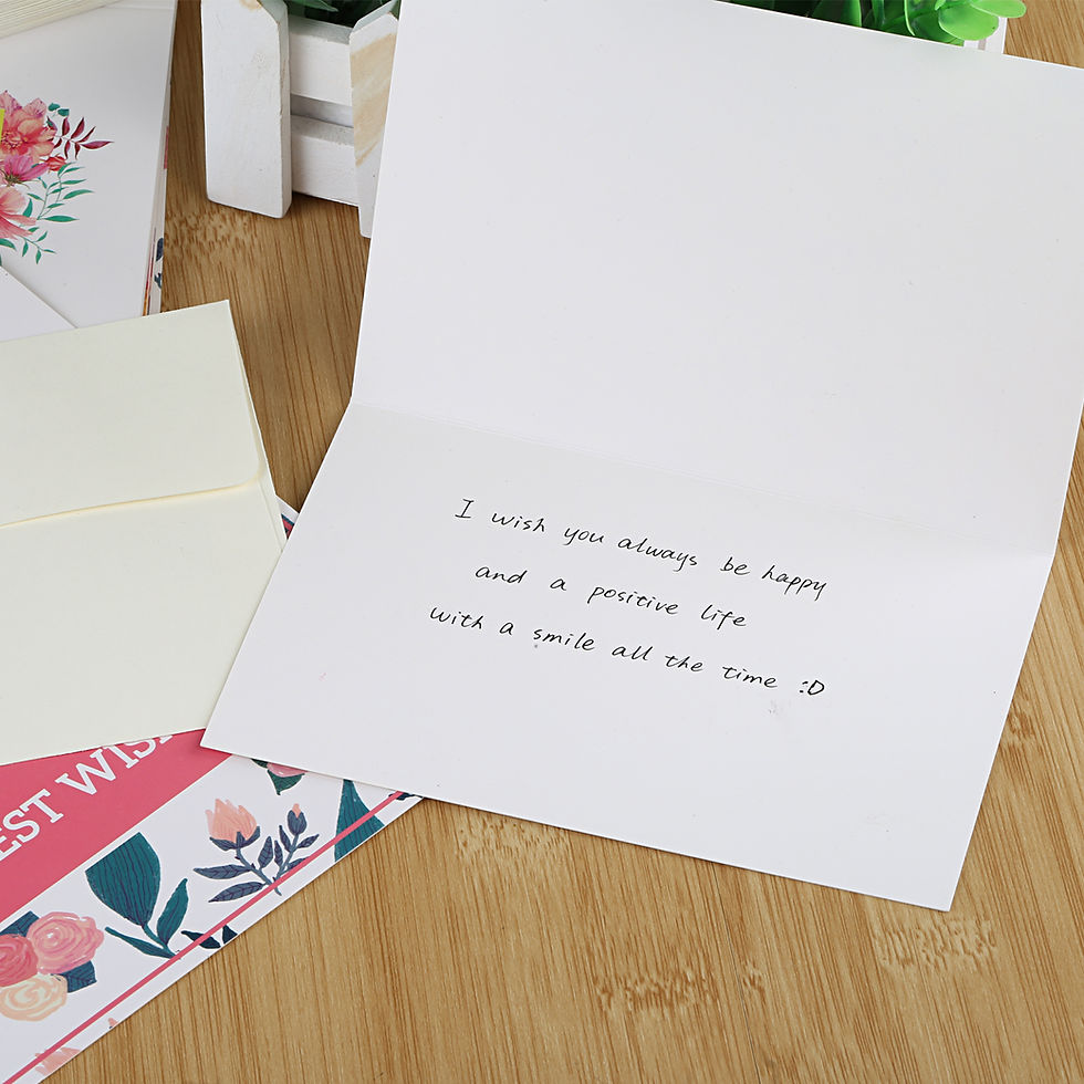 縮圖：Kesote 24 Pcs Blessing Cards in 6 Flower Pattern Design Folding Style (Pack of