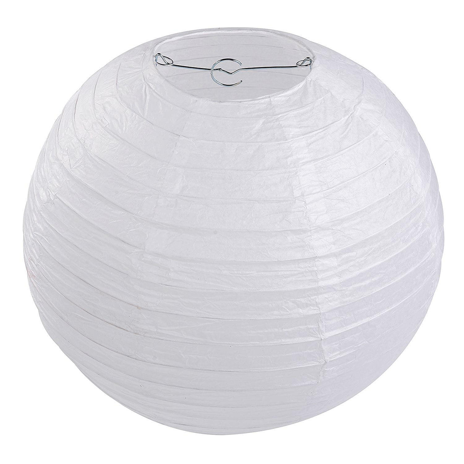 LIHAO 12 Inch White Round Paper Lanterns (10 Pack)
