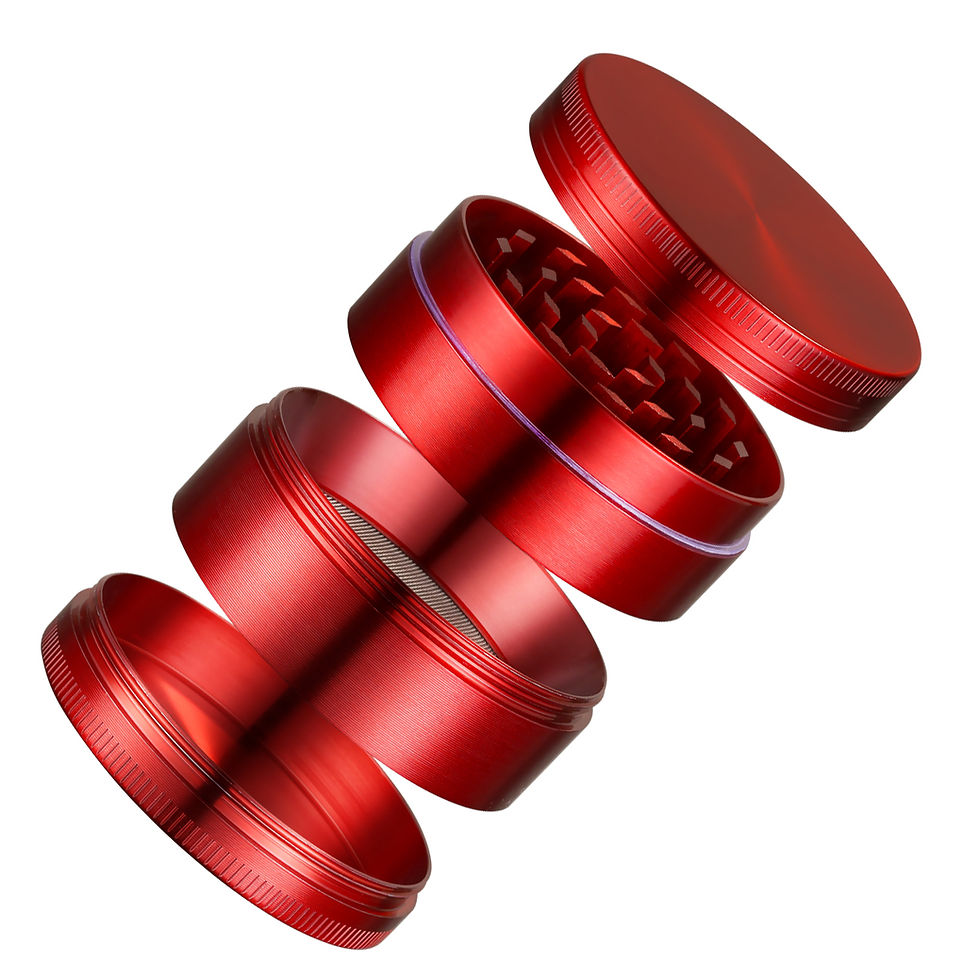 Thumbnail: Golden Bell 4-Piece 2" Herb Grinder Red Without LOGO - Alloy