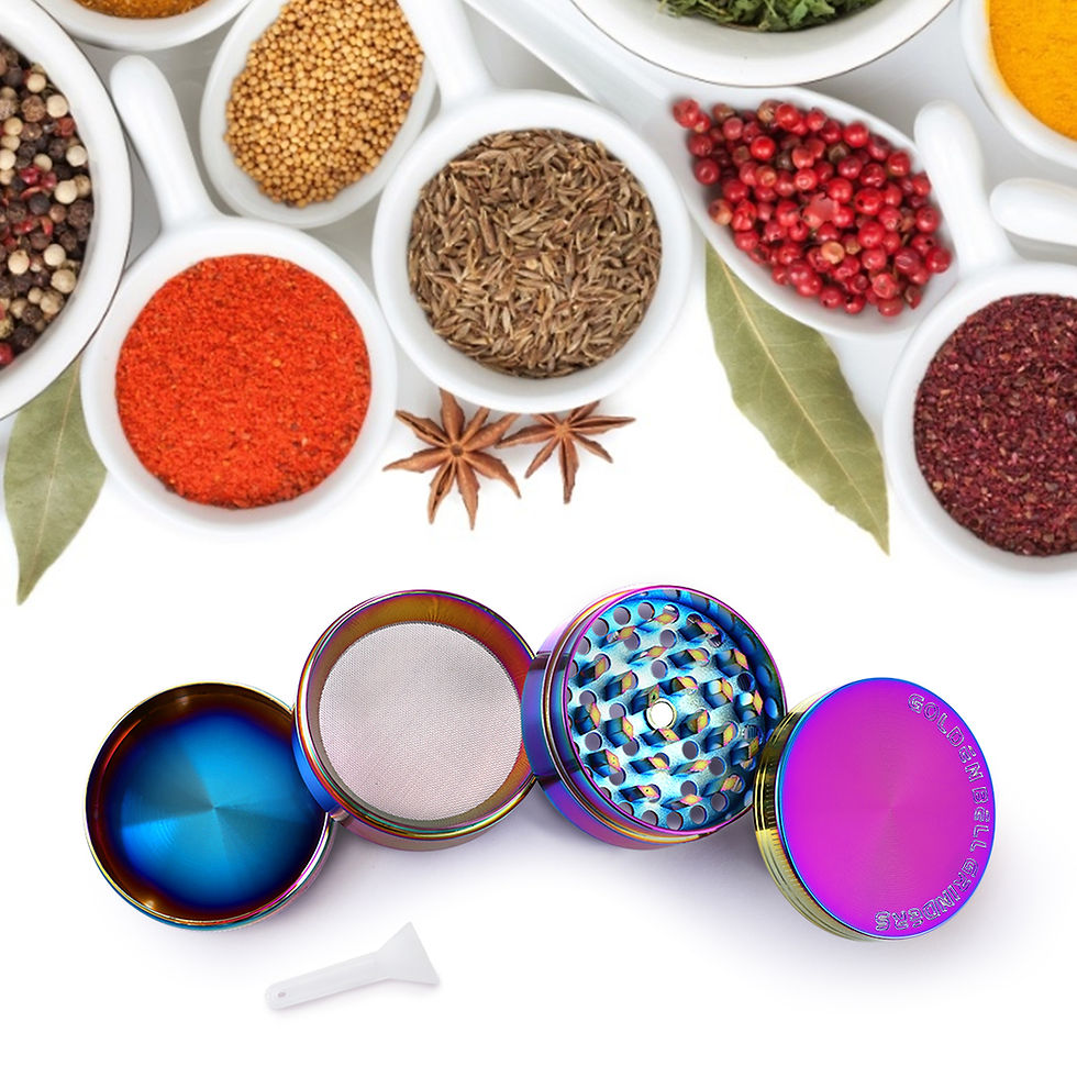 Thumbnail: Golden Bell 4-Piece 2" Herb Grinder Rainbow - Alloy