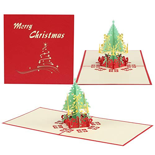 縮圖：Kesote 6 Pieces Christmas 3D Pop Up Greeting Cards with Envelope, 3D Patterns wi