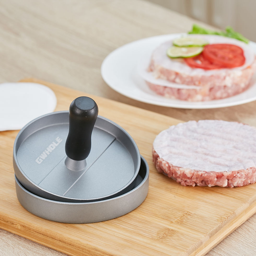 縮圖：GWHOLE Non-Stick Burger Press Aluminum Hamburger Patty Maker with 100 Wax Papers