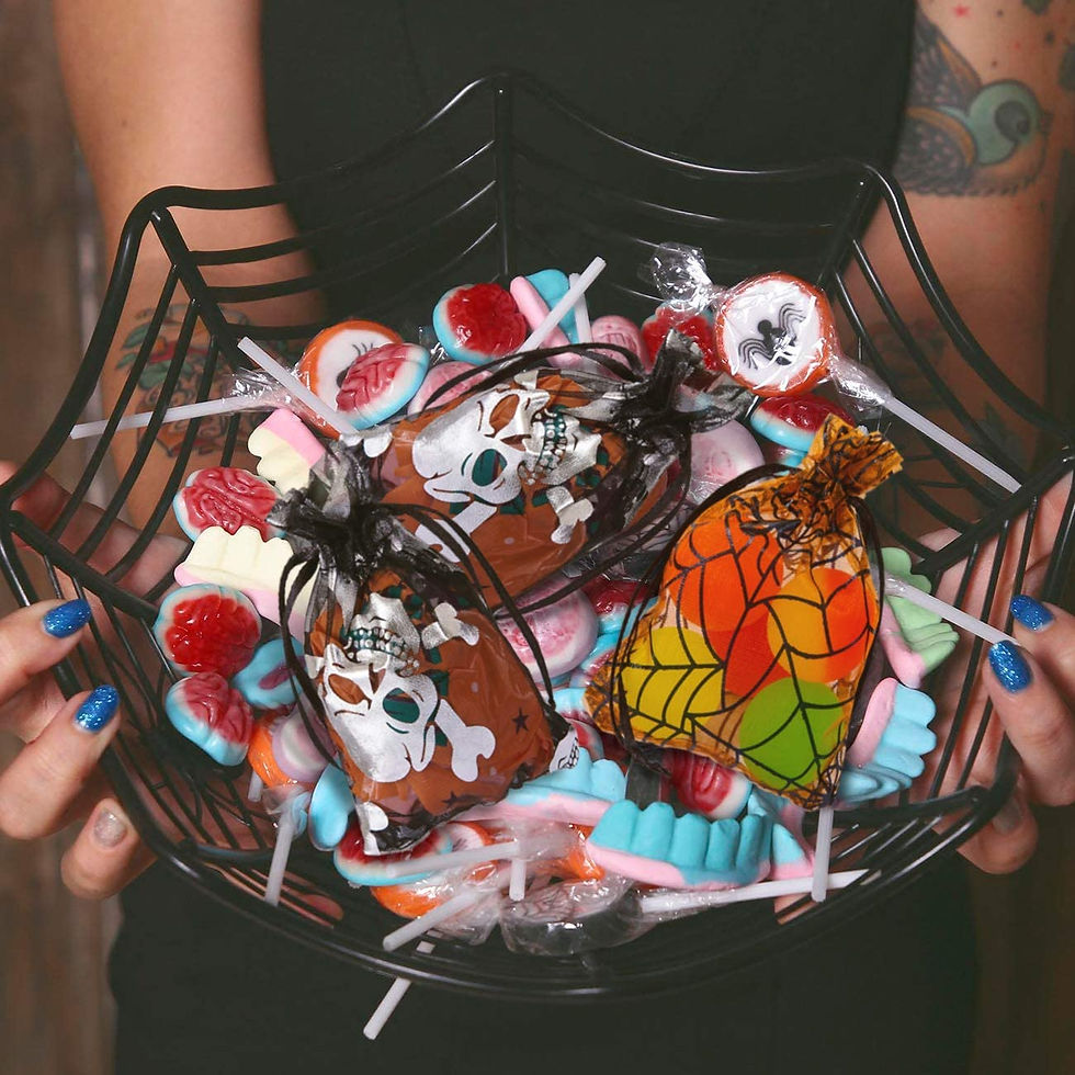 縮圖：Naler 50pcs Halloween Organza Bags, Halloween Decoration Candy Bags Halloween Gi