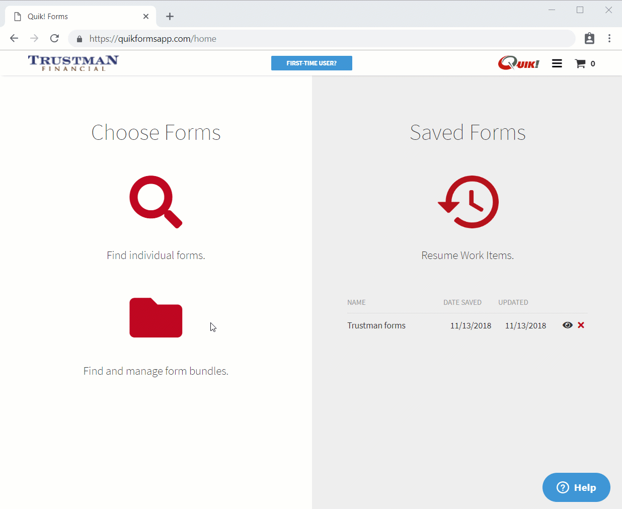 Three steps to automate forms includes choosing forms, choosing clients and launching your forms in a browser