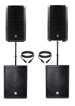 DJ band equipment party active PA speakers and subwoofers for hire in London