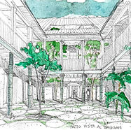 Bosquejo patio central - Casa Santa Clara